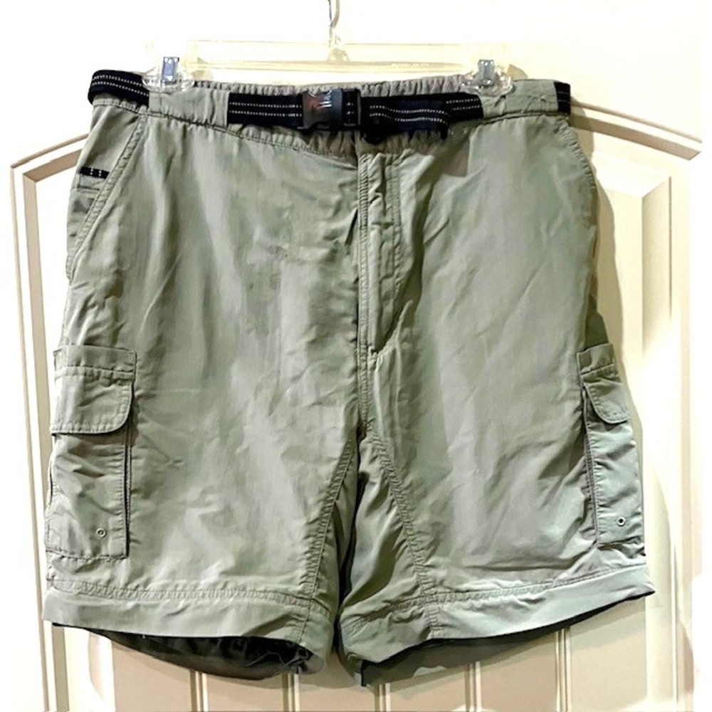 Magellan Shorts Men's L Grey / Green Chino Pockets Outdoors Hiking Fish Gear